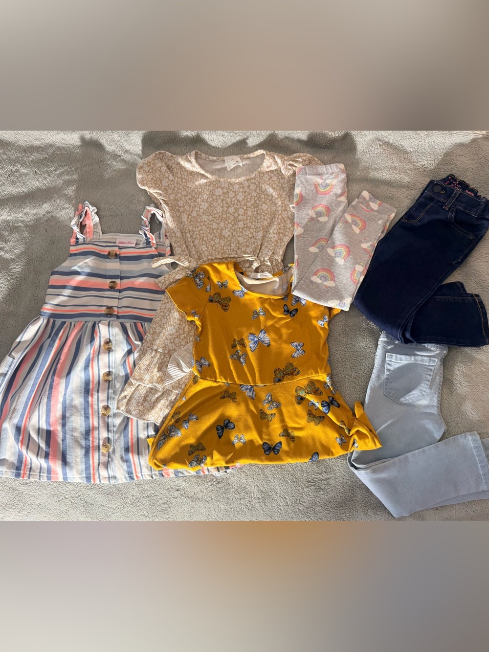 6-Piece Toddler Girls Size 4T Spring Wardrobe Bundle | Dresses, Jeans & Tops